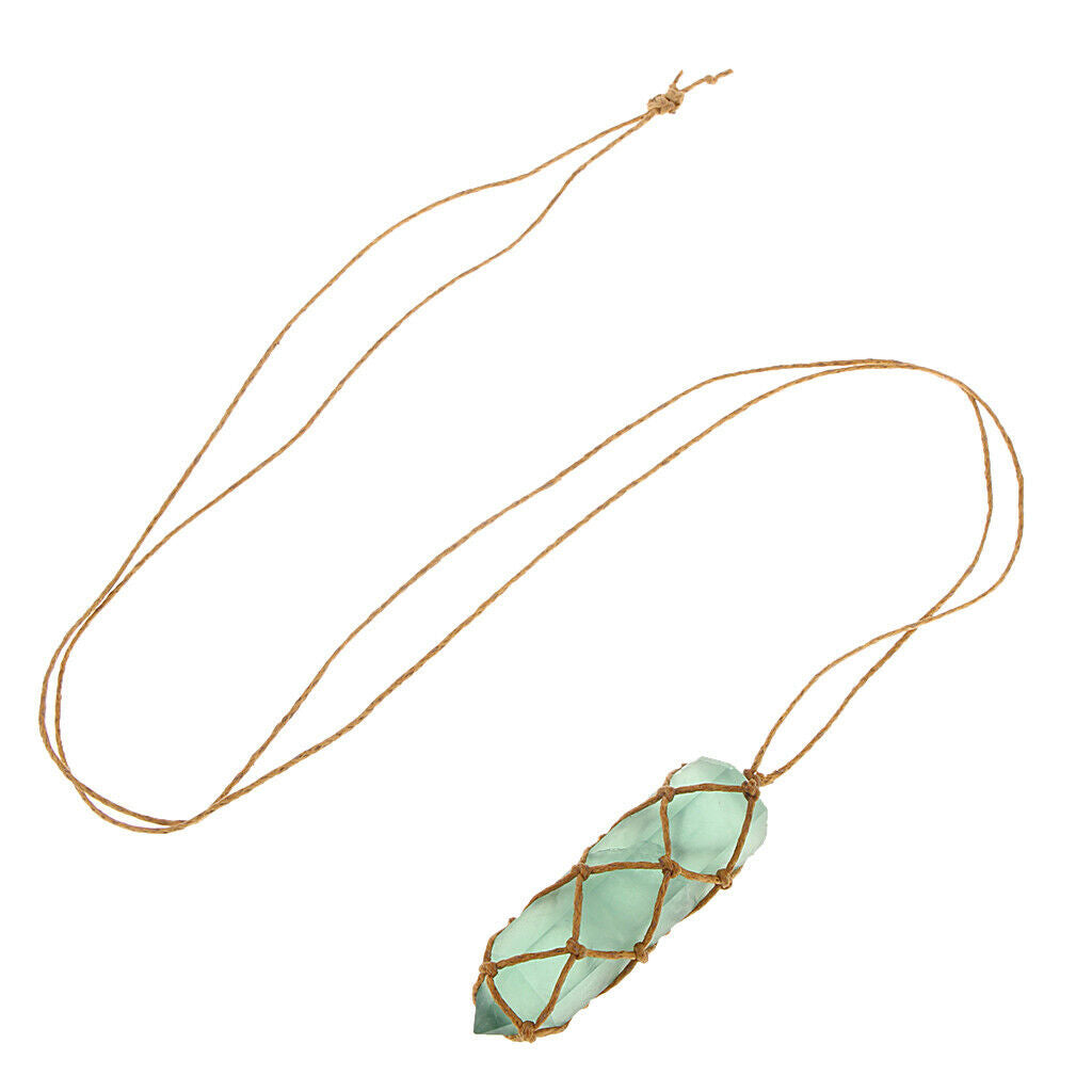 Collectibles Raw Fossils Minerals Necklcae Green Fluorite Crystal Pendents