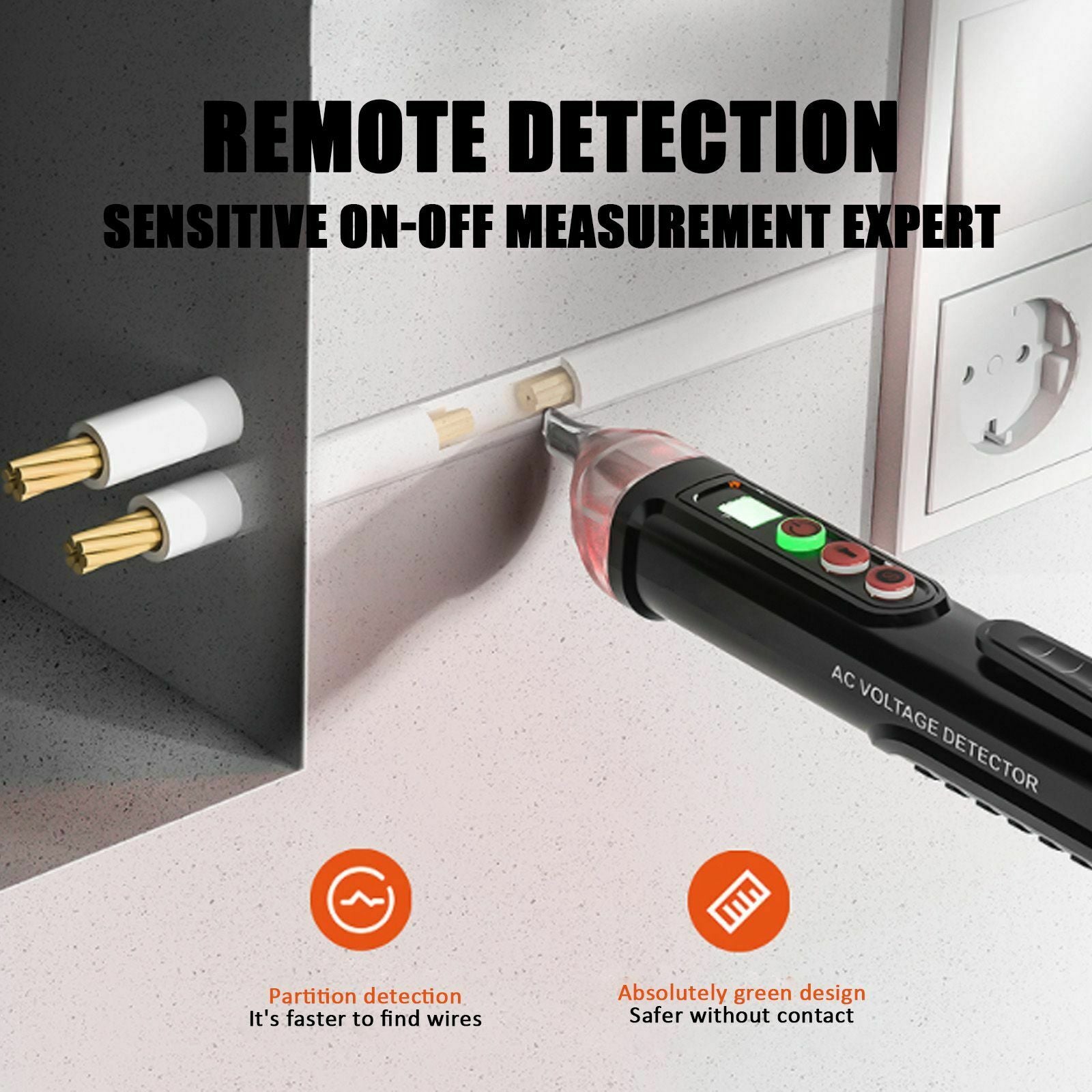 AC/DC Non-Contact Electric Test Pen Voltage Digital Detector Tester 12/48V-1000V