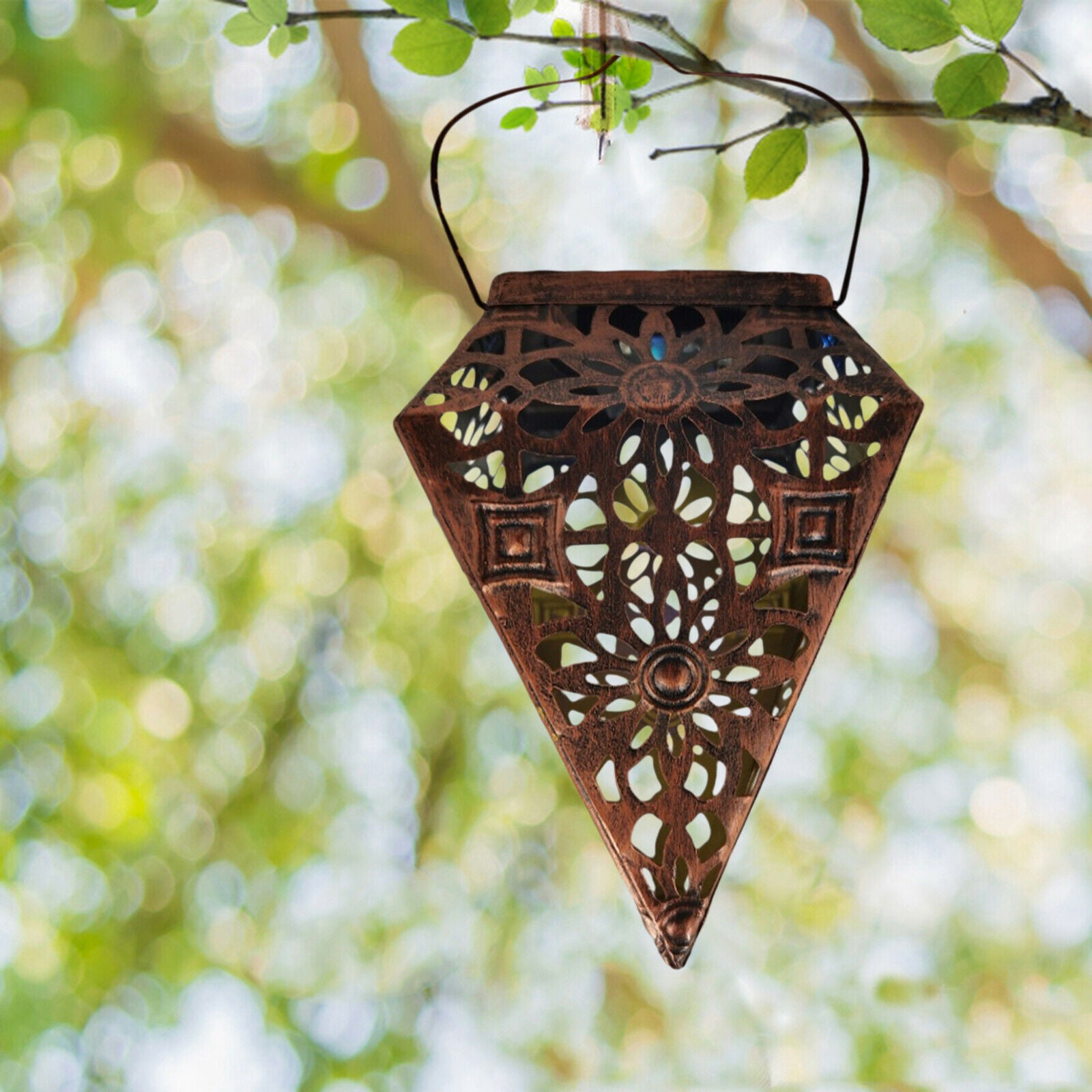Hanging Solar Powered Garden Light Fairy Lights Decor Front Door Landscaping