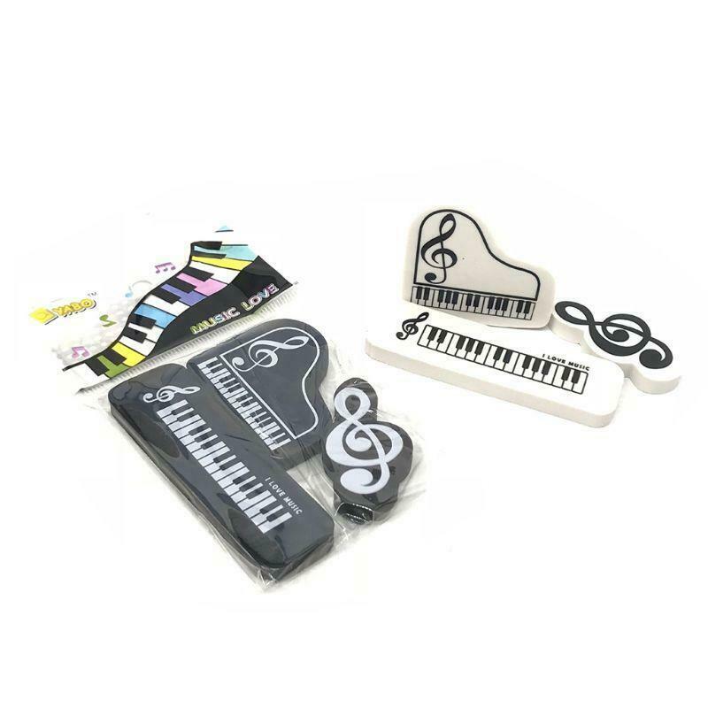 3pcs Musical Piano Notes Rubber Pencil Eraser School Student Stationery Gifts