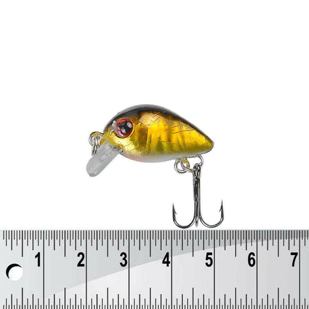 10 Fishing Lures Lots Of Mini Minnow Fish Bass Tackle Hooks Baits Crankbait