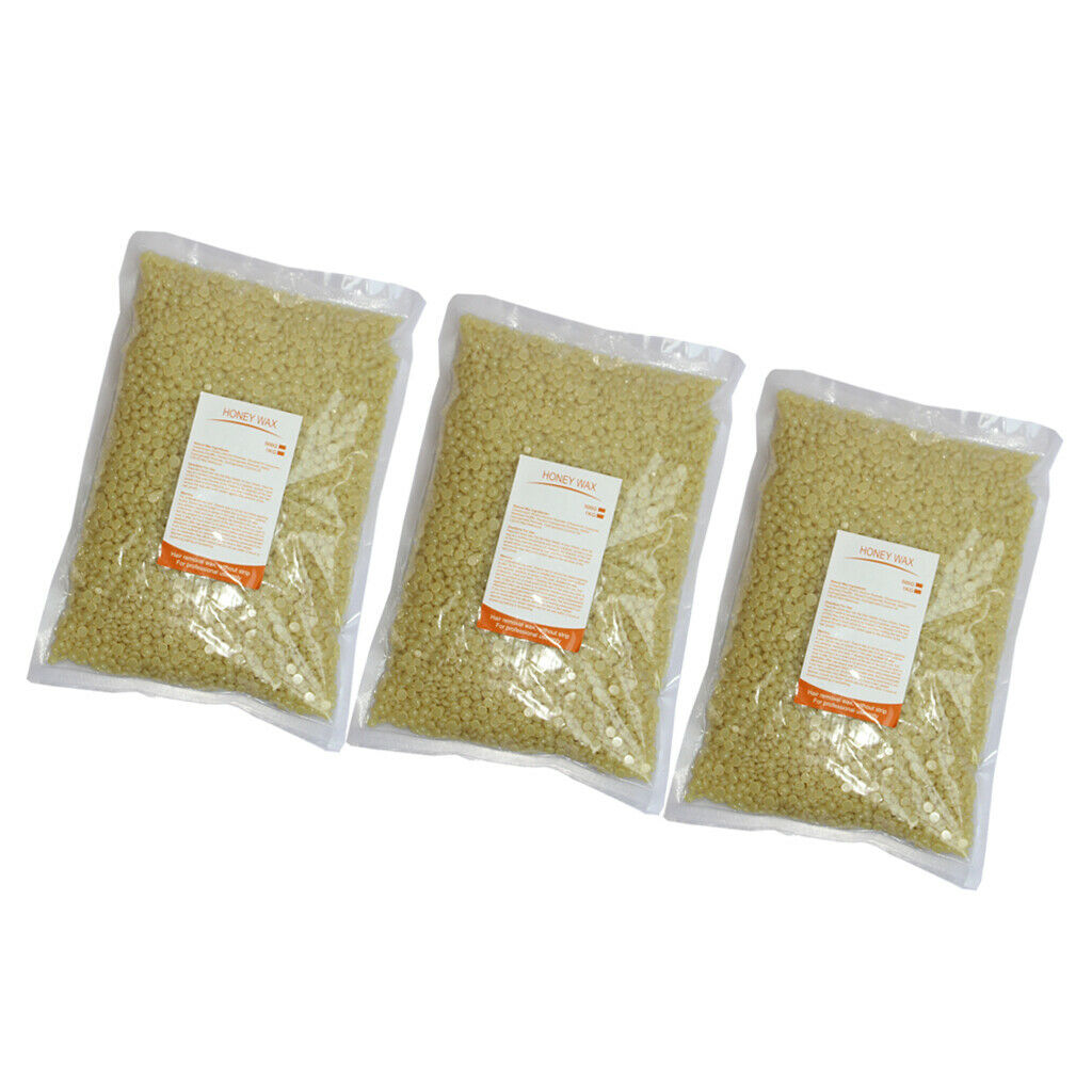 3 Bags 17.5Oz Hard Wax Beans Hair Removal Depilatory Home Back Bikini Waxing