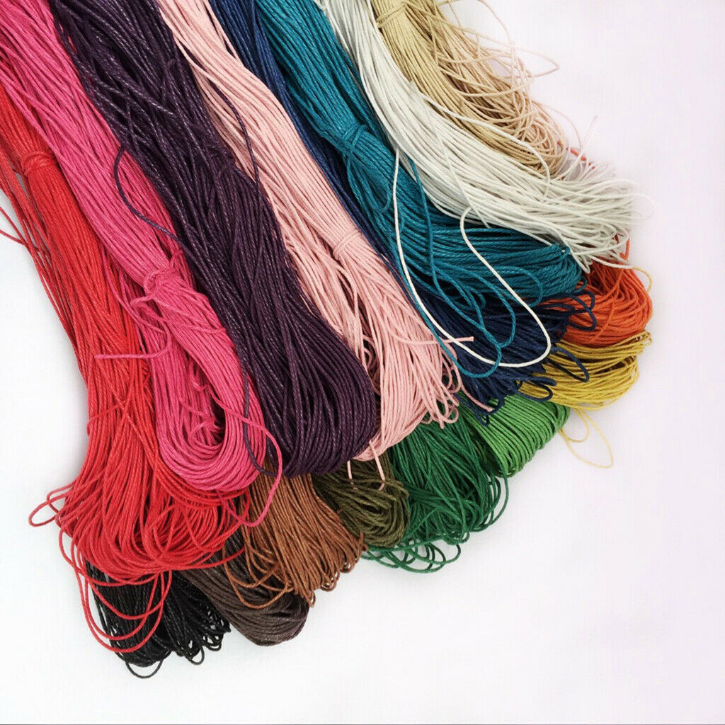 80m 1.5mm Waxed Cotton Bundle Cord String Thread Line Jewelry Making Black