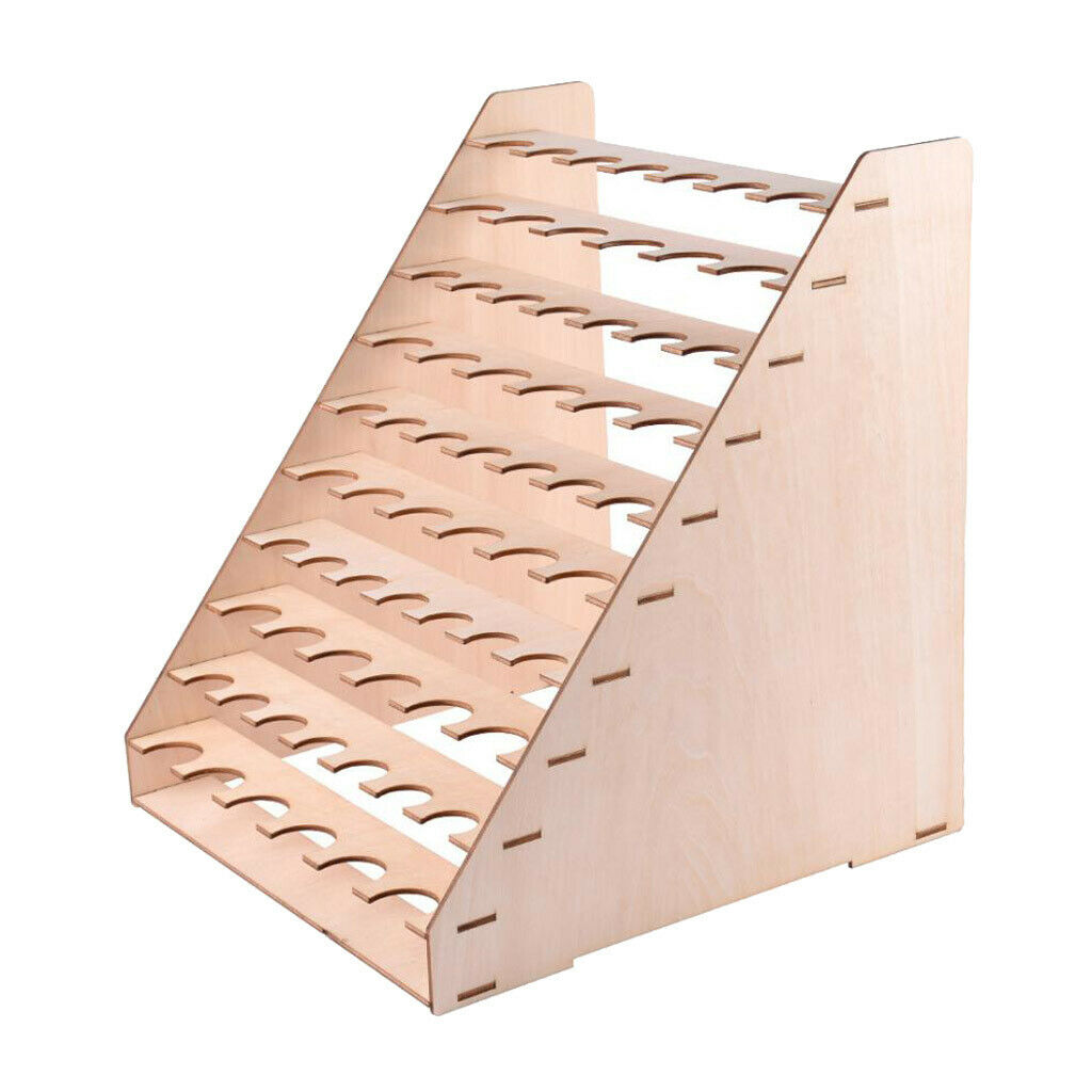 Wooden Paint Rack DIY Epoxy Tools, Storage Box Organizer Holder, 65 Holes