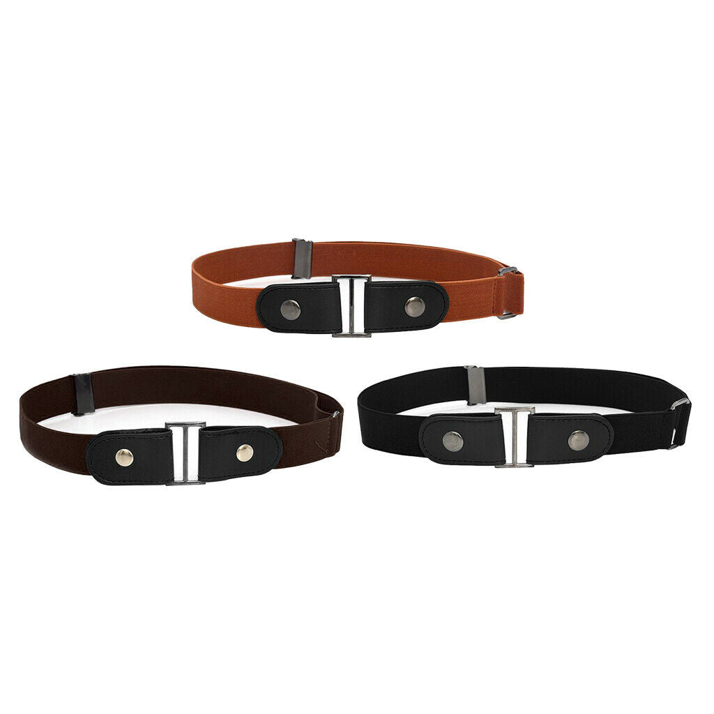 3 Colors Unisex Casual Outdoor Buckle Free Leather Belt Work Trave Waistband
