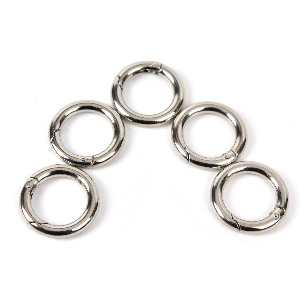 5pcs circle metal carabiner hook snap round clip hook keychain outdoor ha.l8