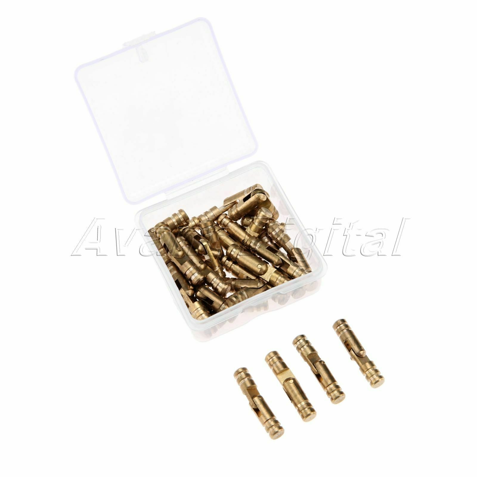 40PCS Brass Barrel Hinges Invisible Hinge Concealed Jewelry Box Cabinet Hinge