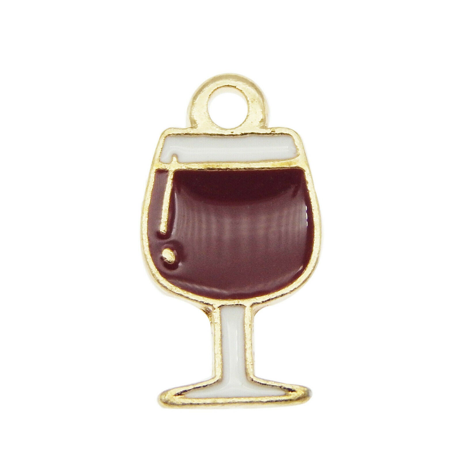 30PCS MultiColor Enamel 16x9mm Wine Glass Goblet Charms Pendant DIY Crafts