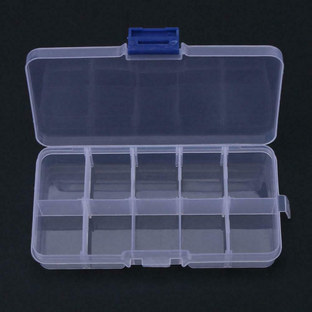 10plaids Detachable Storage Boxes Plastic Transparent Makeup Jewelry Box @