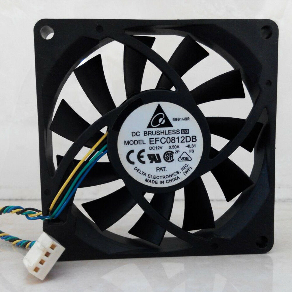 For Delta Electronics EFC0812DB 12 Volt 49 CFM 80 x80 x 15 Ball DC Brushless Fan