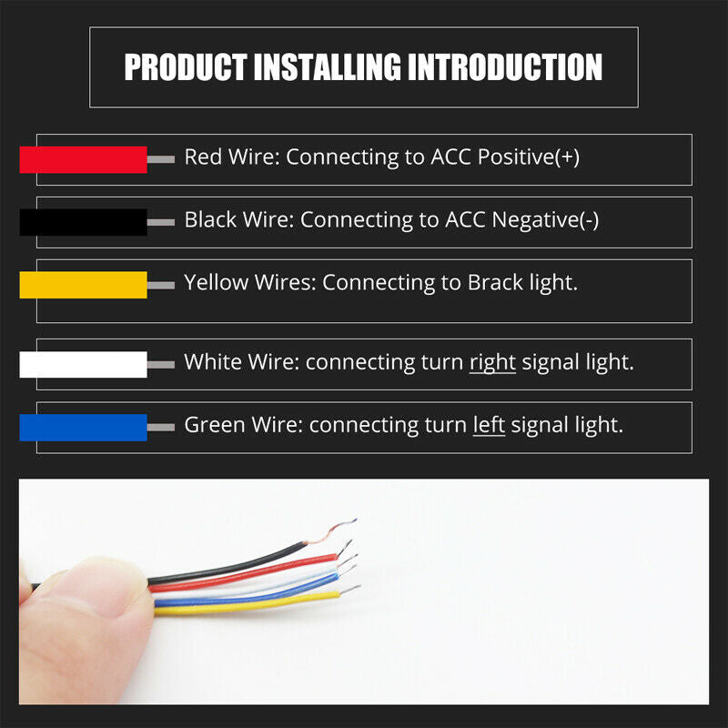 12V LED Motorcycle Bikes Tail Day Driving Light Flash STOP Indicator Brake Lamp