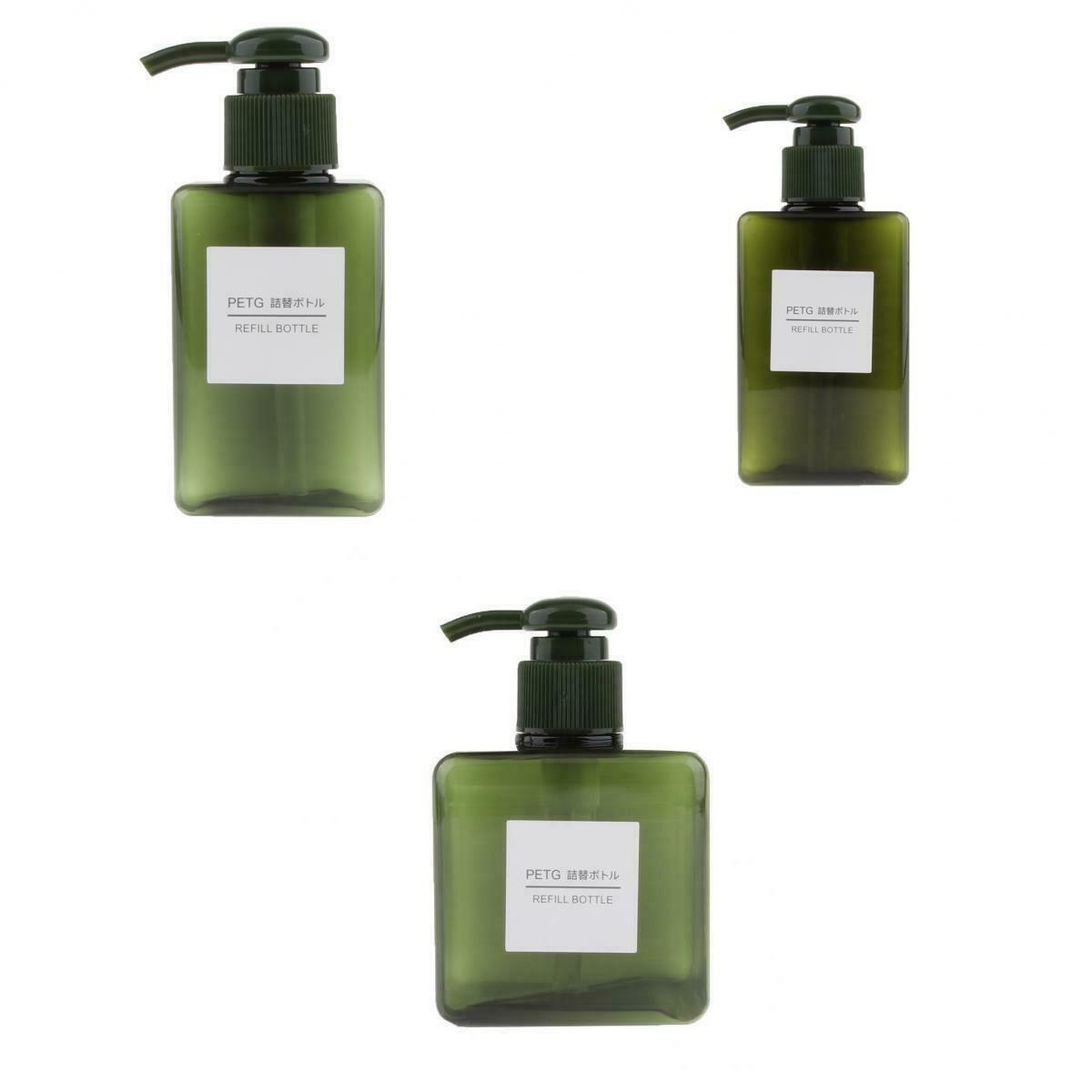 3pcs Foaming Soap Pump Dispenser Cosmetic Container Bottle Green