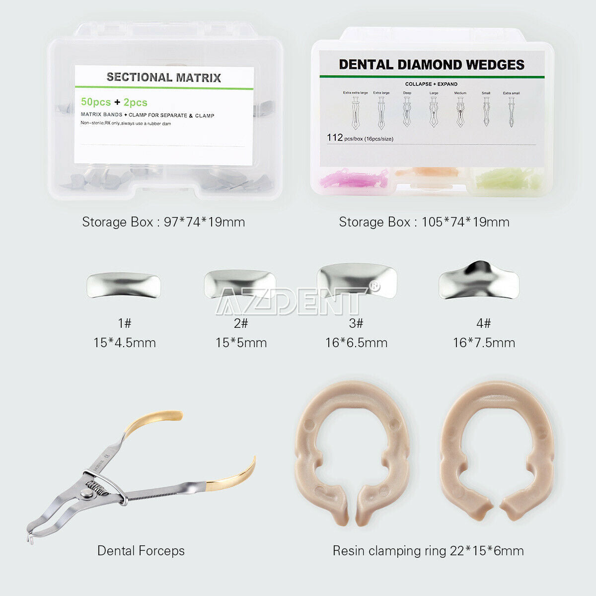 Professional Dental Sectional Contoured Metal Matrices Matrix Refill F2