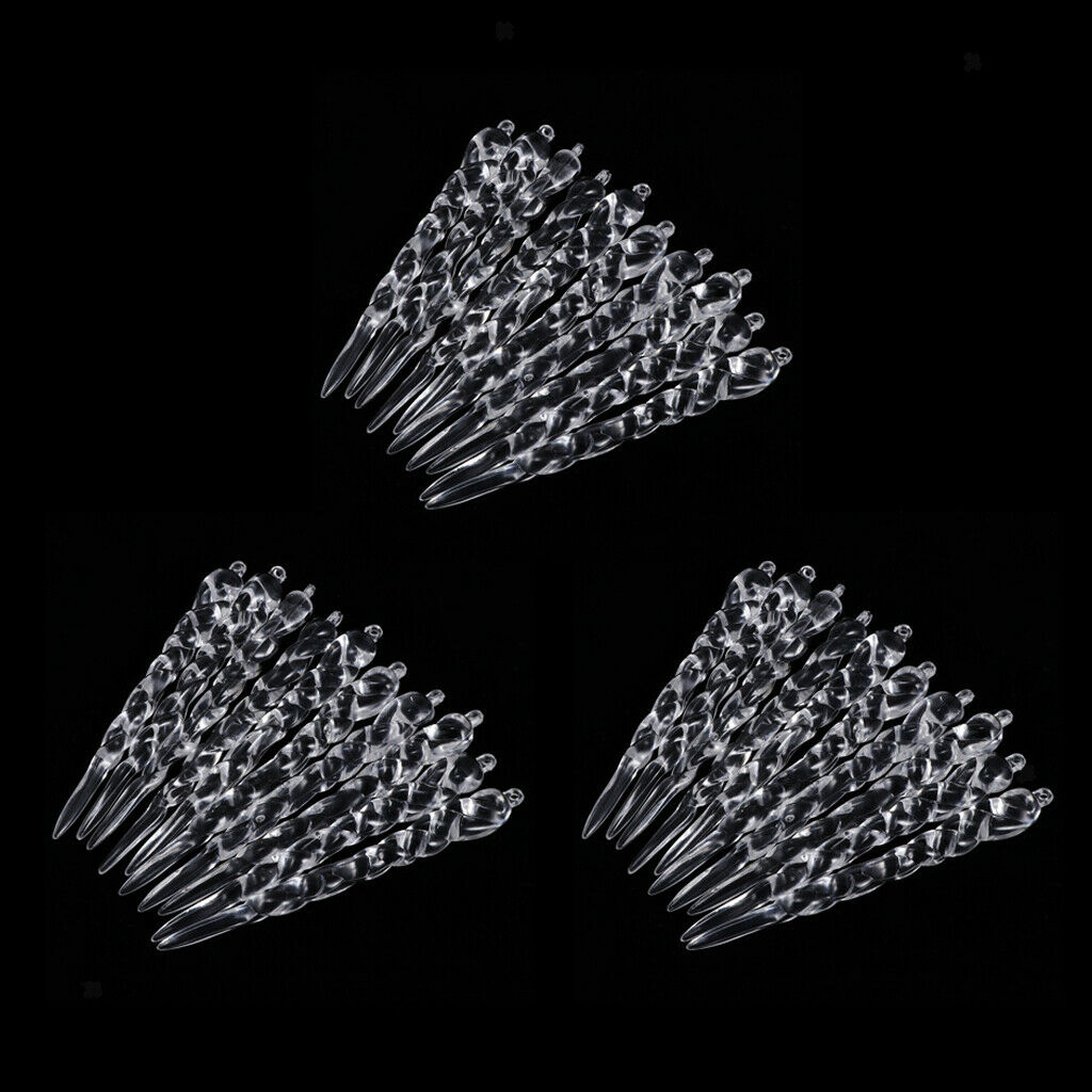 Clear Acrylic Icicle Drops Ornaments for Christmas Tree Decorations, Set of 30