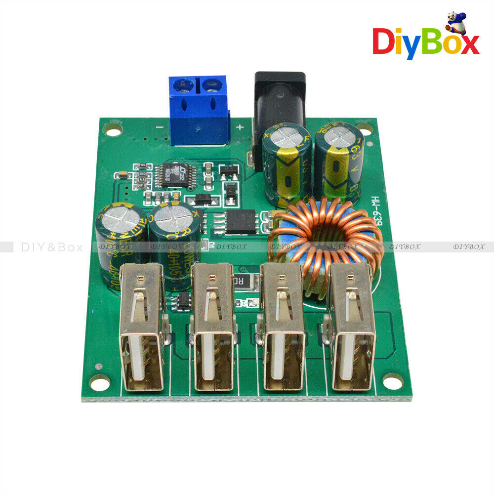 DC-DC 7-60V To 5V 5A 4 USB Buck Converter Step Down Car Power Supply Output