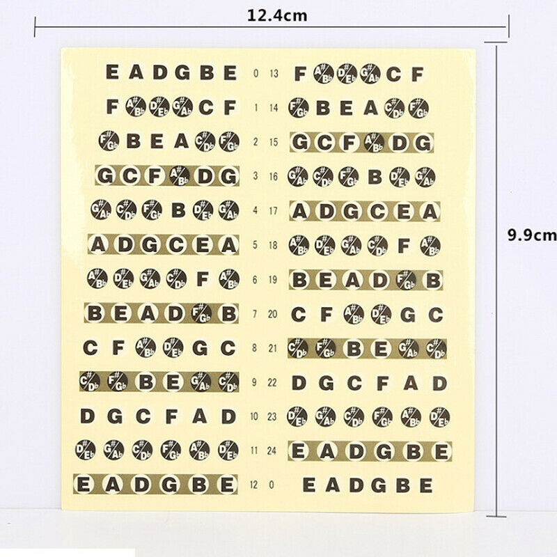 Guitar Fret Scale Musical StickerNeck Fingerboard FretboardNote Learn Prac.l8