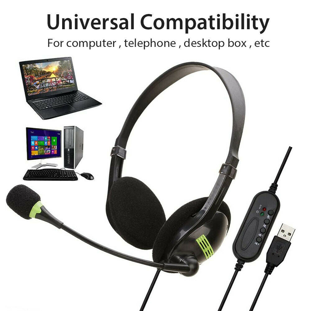 Video Gaming Headset Mic Stereo Bass Surround Headphone For PS5/Xbox/PC/Computer