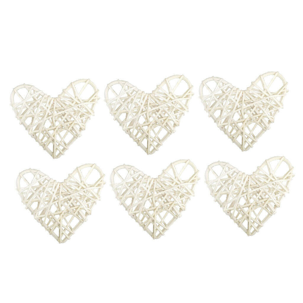 6Pc Loving Heart Wicker Rattan Balls Table Wedding Party Decor Embellishment