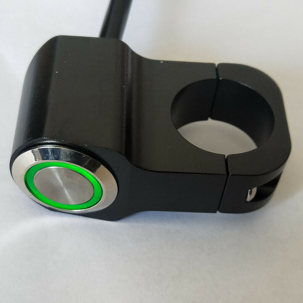 22mm Stainless Steel Motorcycle Handlebar Headlight Fog Light Switch Green
