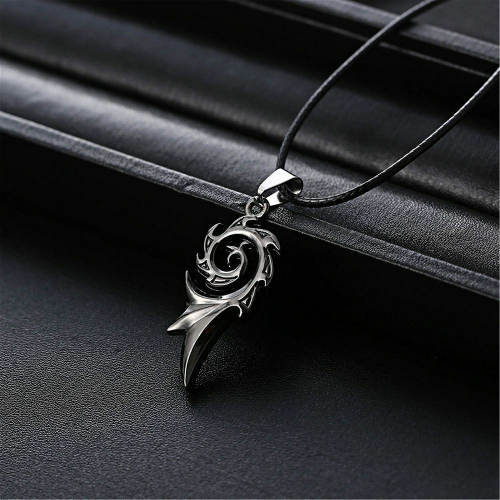 Leather Rope Men's Titanium Steel Necklace Pendant Fashion Chain Jewelry