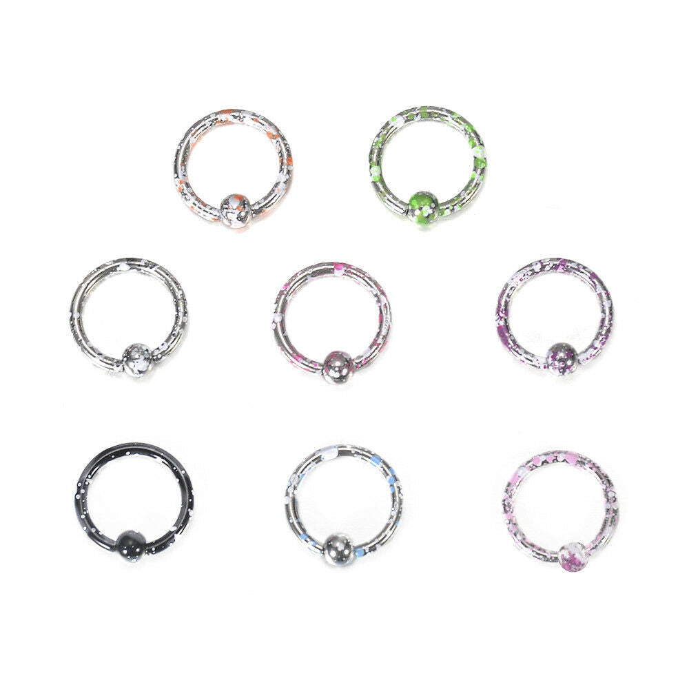 8Pcs/Set Stainless Steel Horseshoe Bar Lip Nose Septum Ear Ring Stud Piercing