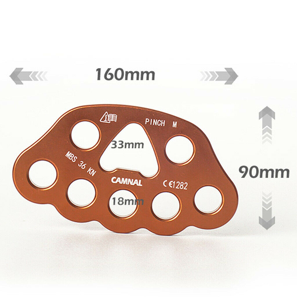 36kN Rigging Plate Bear Paw Anchor Multipliers Rope Connector for Rock Climbing