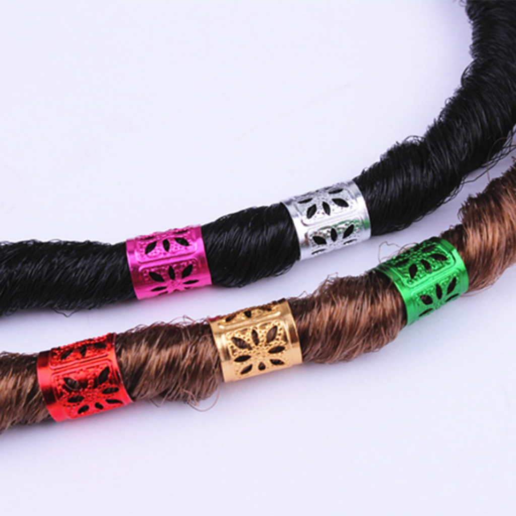 100pcs Dreadlock Hair Beads Pins Rings Cuff Clip Hair Decor