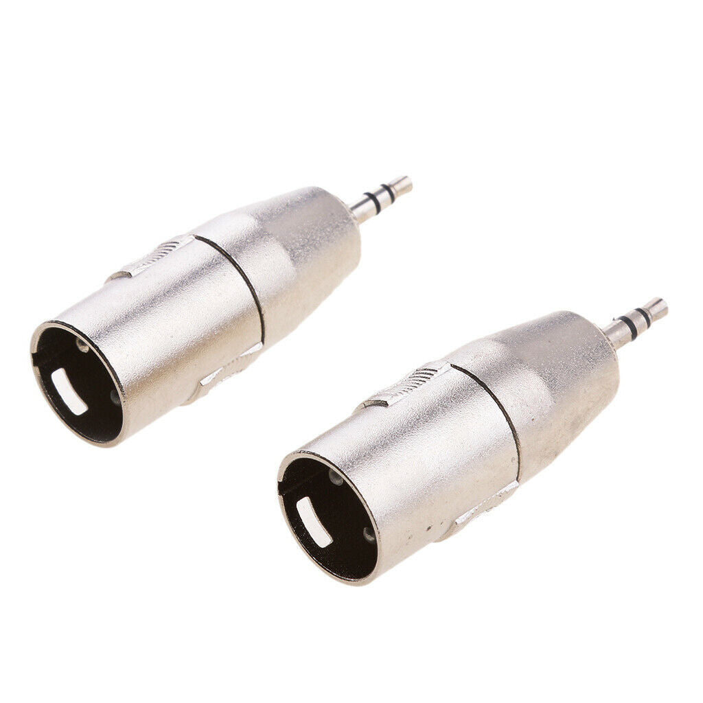 2 Pieces 3.5mm Mini Male TRS to XLR 3 Pin Male Microphone MIC Audio Adapter and