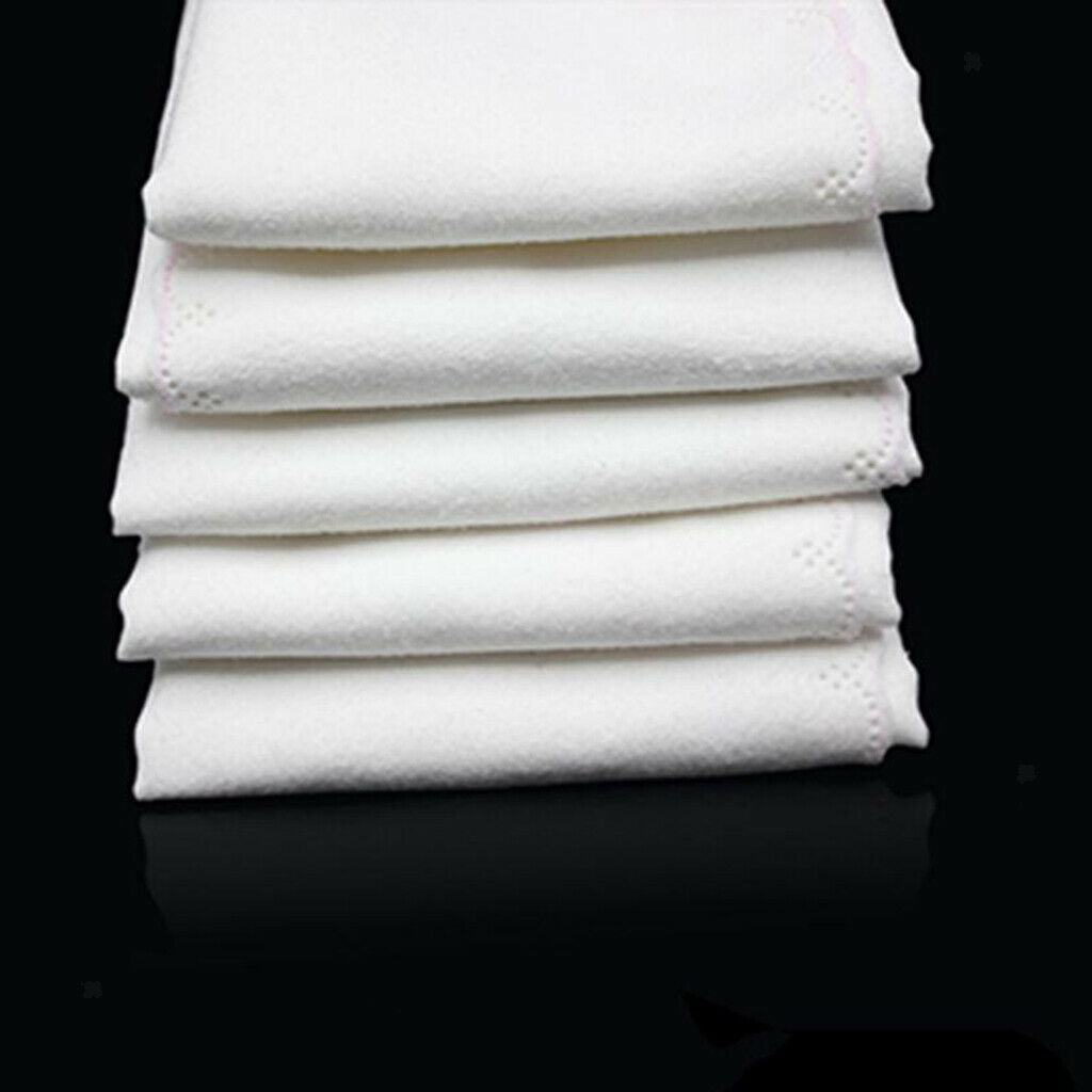5 Pcs Professional Guitar / Piano Cleaner Cleaning Small Cloth Towel  White