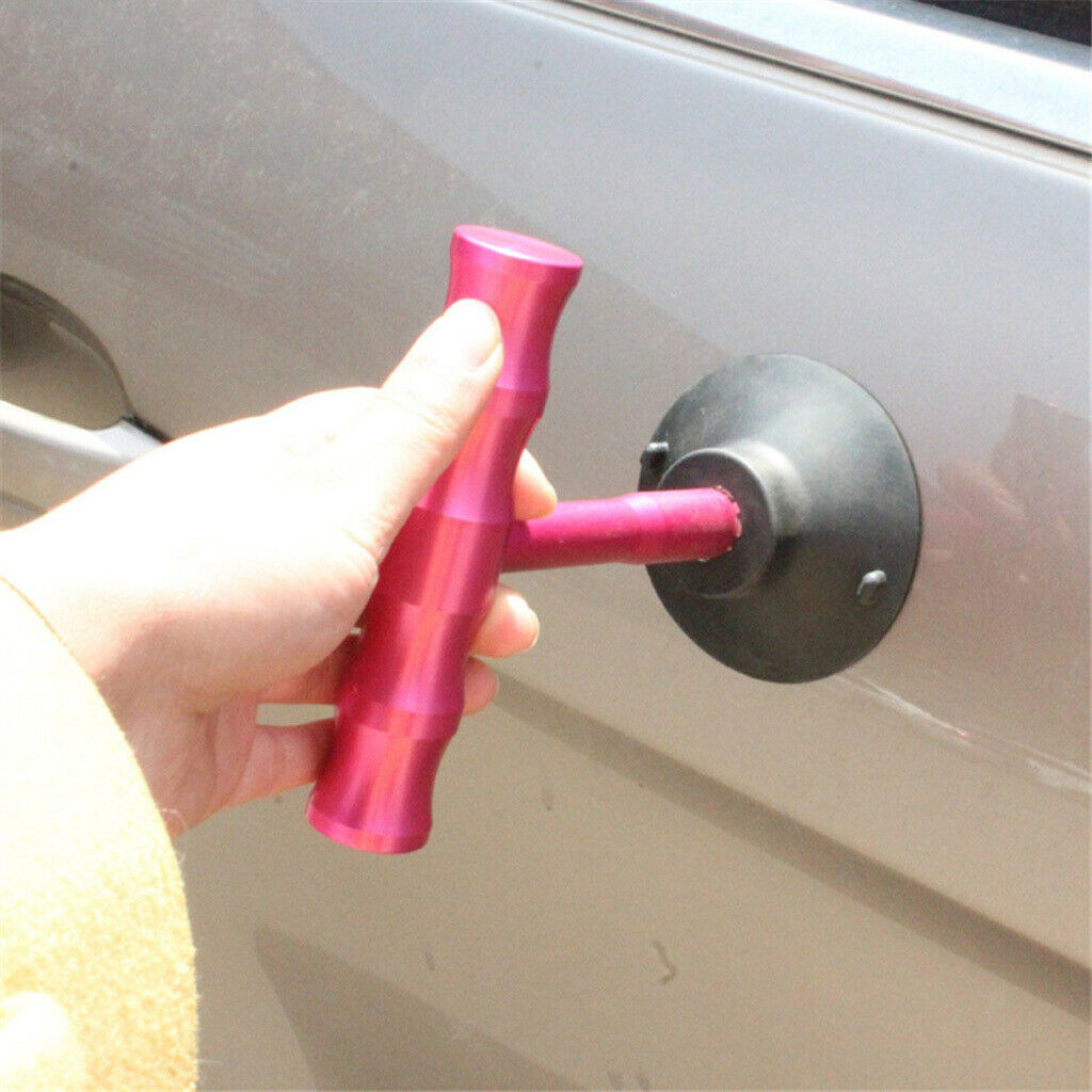 Car Paintless Dent Repair Removal Tool Kit Lifter T-Bar & 3x Suction Tabs