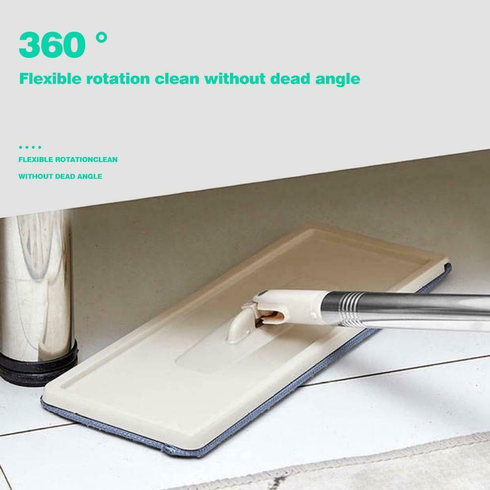 6pcs Cloth Flat Squeeze Auto Spin Mop Fiber Avoid Hand Washing Home Kitchen