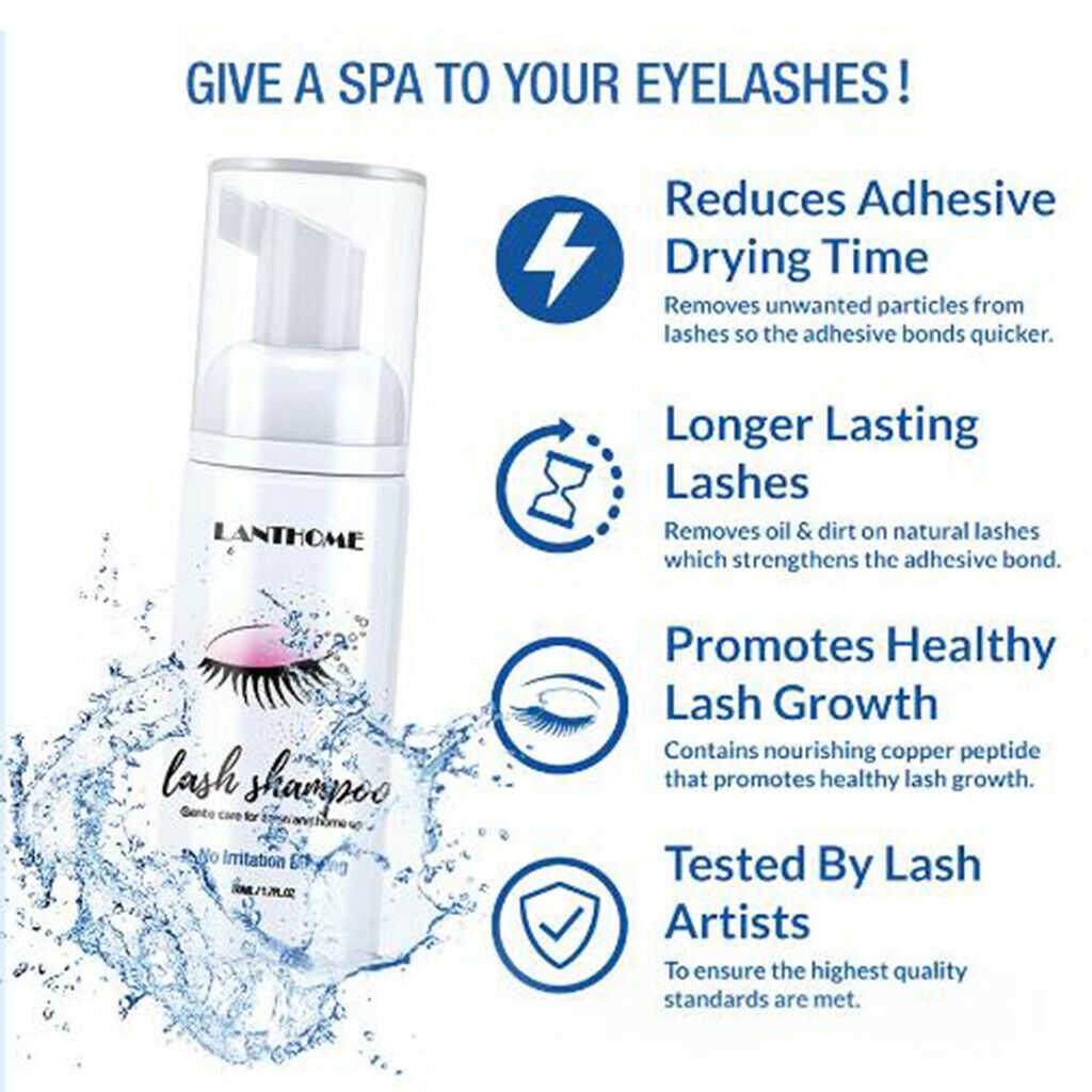 50ml Eyelash Extension Shampoo Foam Clean Gentle Formula for Salon Home Travel
