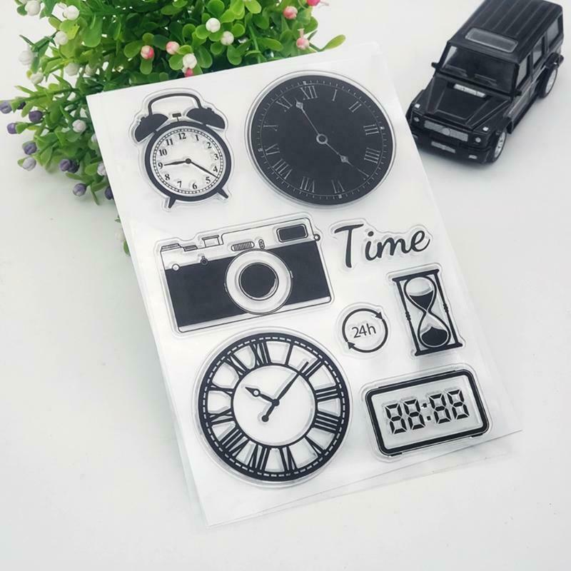 Time Clock Silicone Clear Seal Stamp DIY Scrapbooking Embossing Photo Album Card