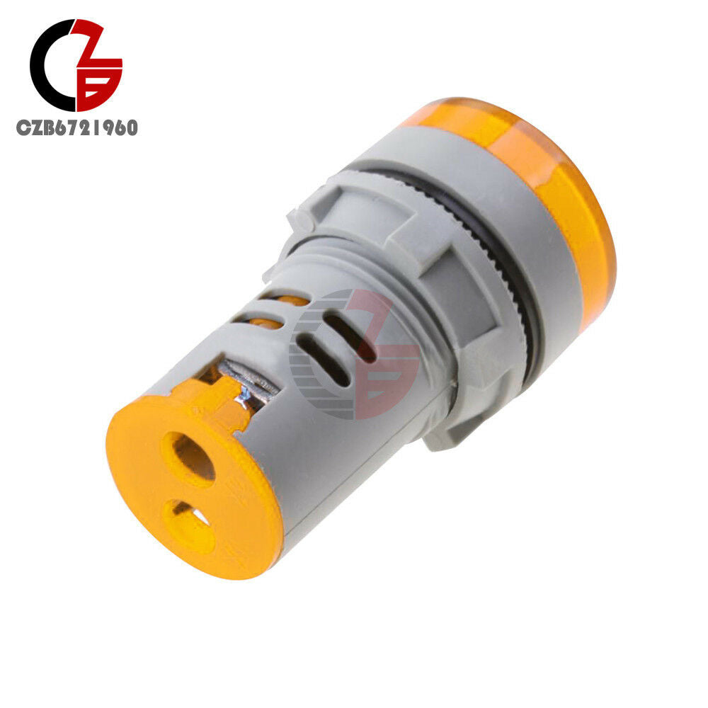 Mini Yellow 22mm LED AC60-500V Voltmeter Voltage Meter Indicator Pilot Light DIY
