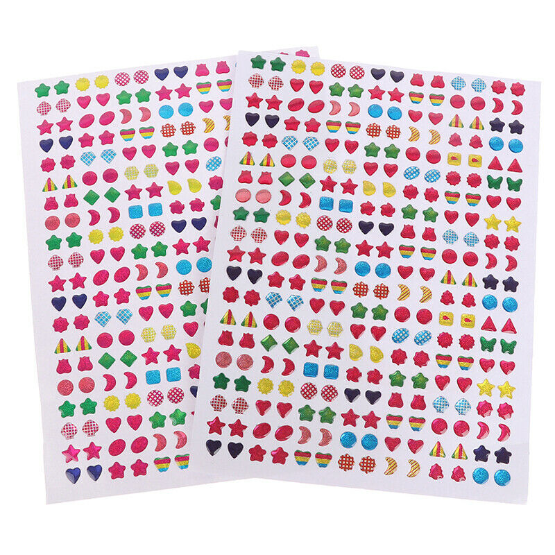 2Sheets Ear Gems Stickers Glitter Ctrystal Makeup Toys Nail Art Craft Sti.l8