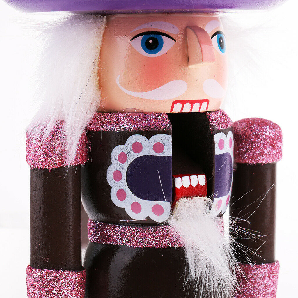 25cm Wooden Solider Nutcrackers w/ Cake Cookie Hat Christmas Decoration Ornament
