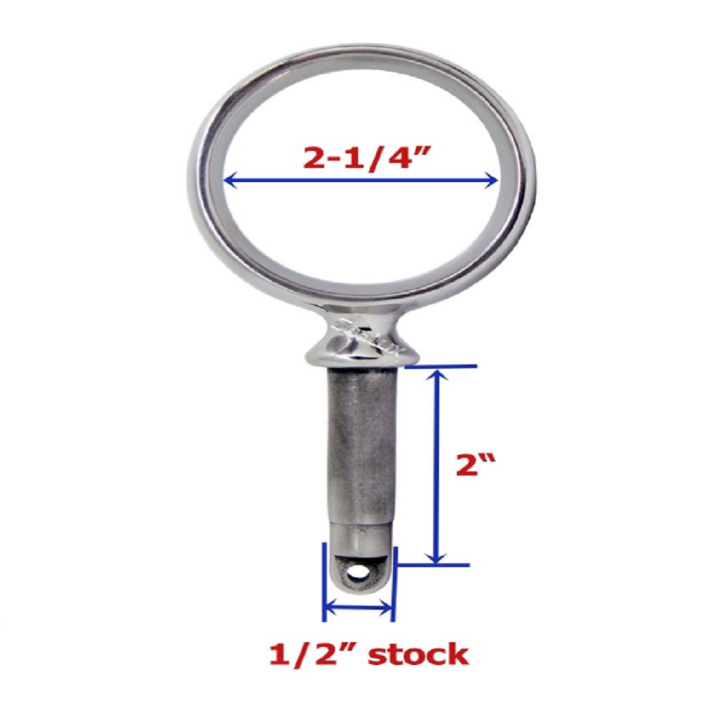 2x 316 Stainless Steel 2-1/4" Round Oarlock 1/2"x 2" Shaft for Boat Kayak