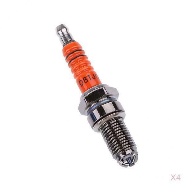 4pieces D8TJC 3-Electrode Spark Plug for CG 125/150/200/250cc Moped Scooter