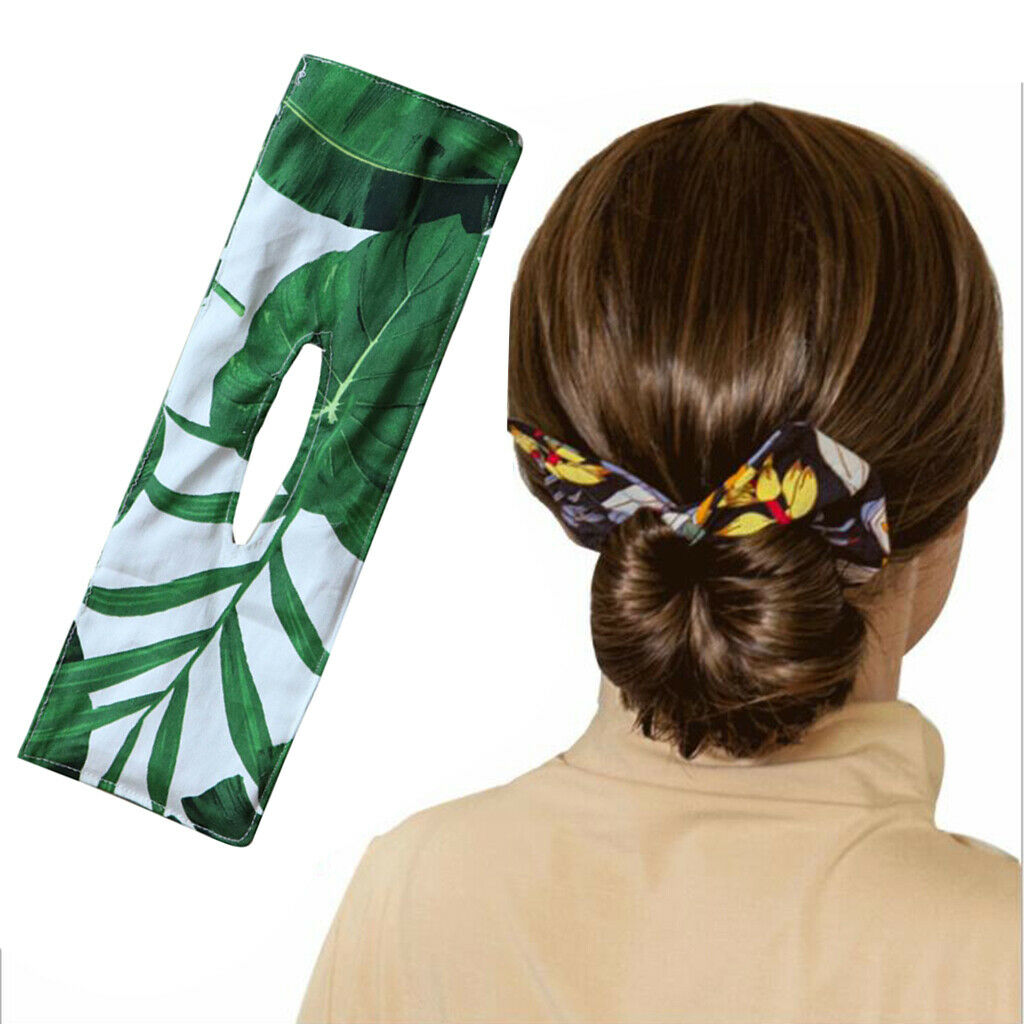 2Pcs Summer Knotted Deft Bun Fashion Print Hair Bands Wire Headband DIY