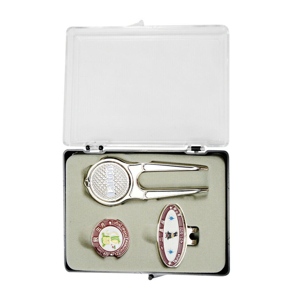 Golf Ball Markers Divot Tool Visors Hat Clip Golf Gift Set