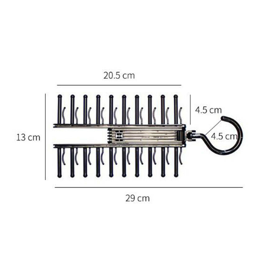 Black Rack Belt Scarf Neckties Hanger Holder Multifunctional Closet Organizer