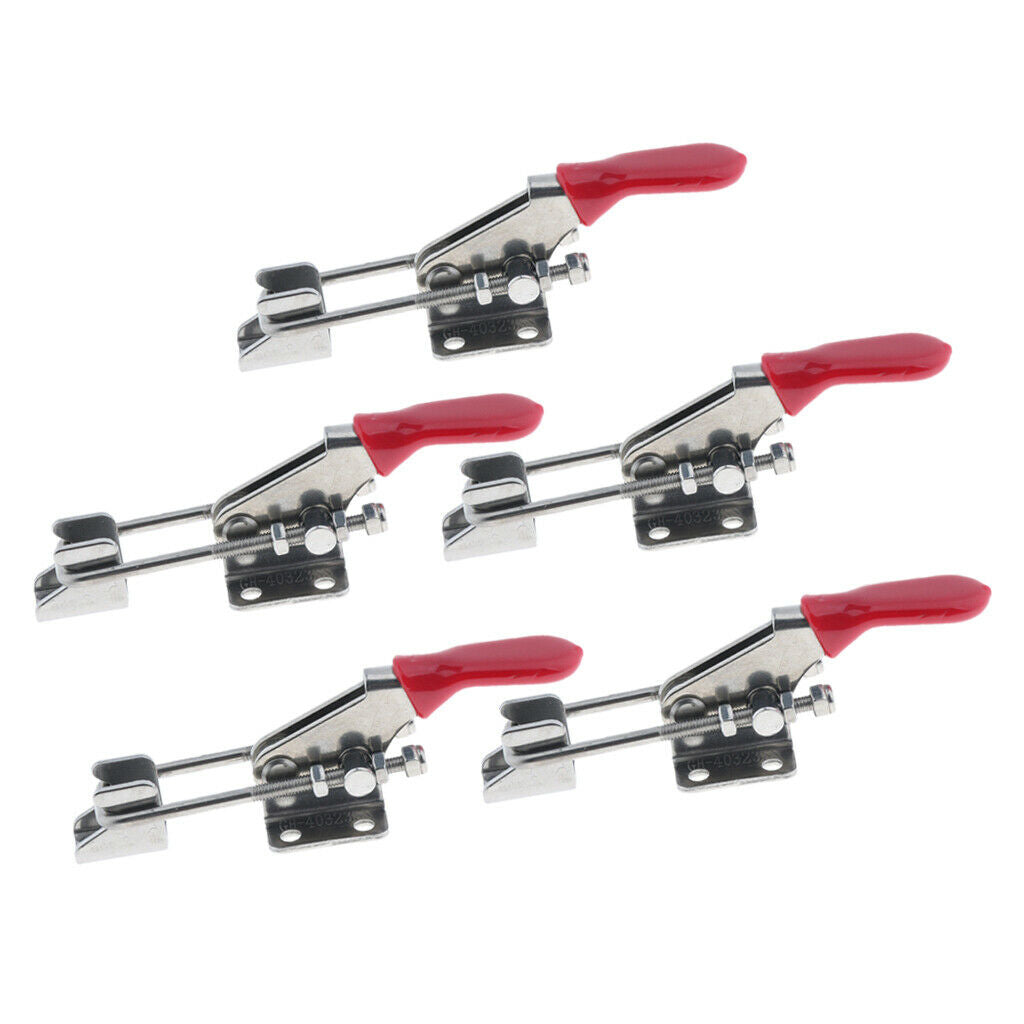 5x Latch Catch Toggle Clasp Clamps Adjustable Metal Lock Hasp 110x28x65mm