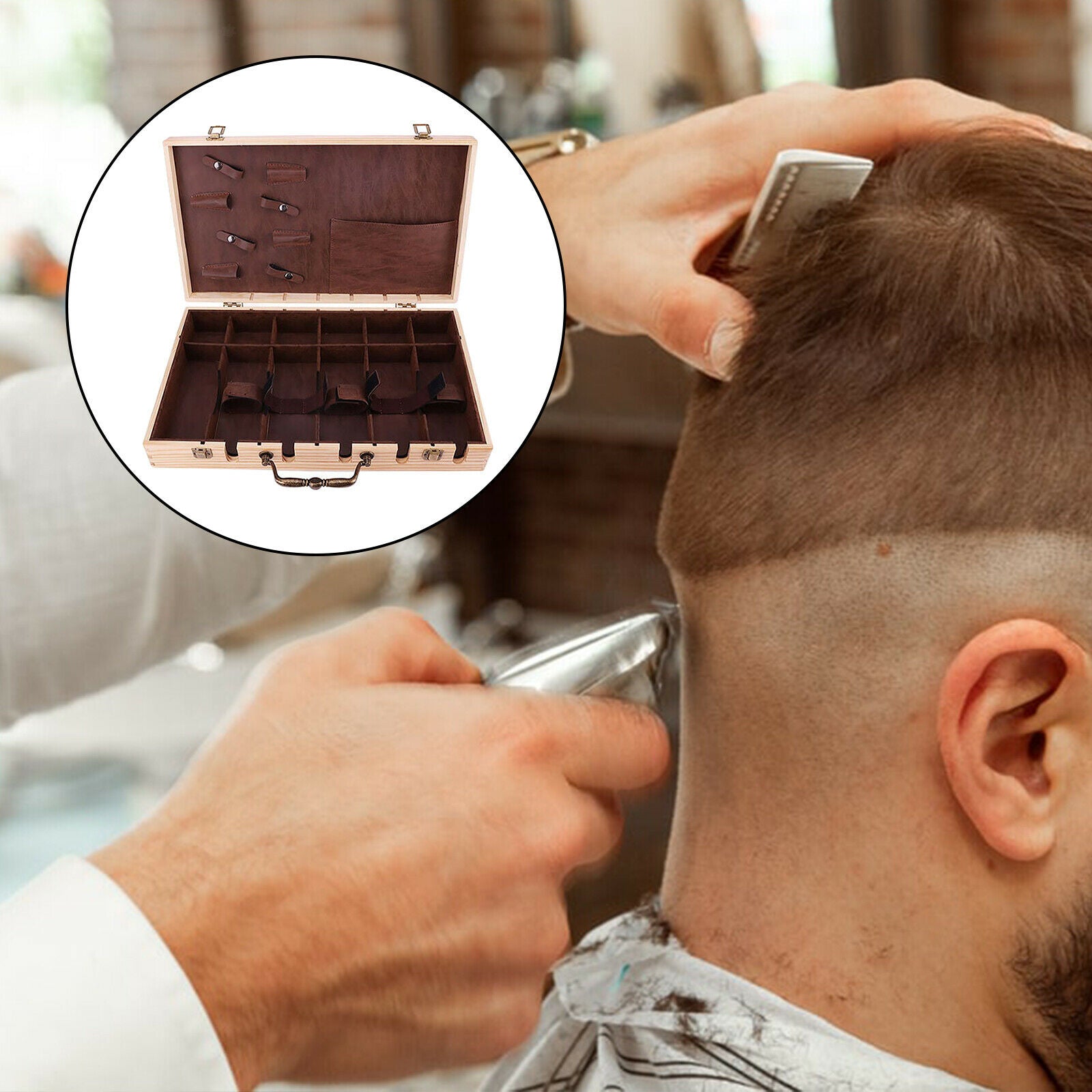 Professional Barber Carrying Case Box Hair Styling Accessories Organizer