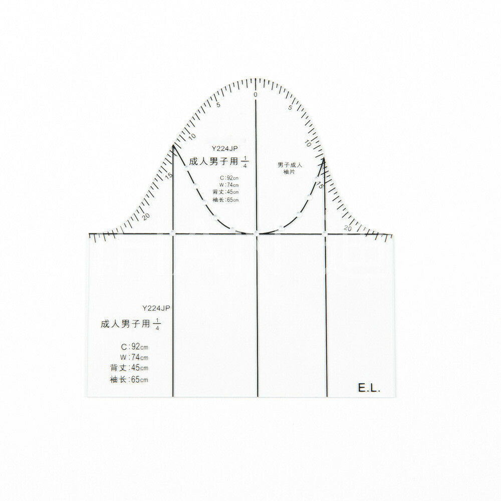 1:4 Clothes Design Ruler Drafting Template Japanese Mens Drawing Prototype Tools
