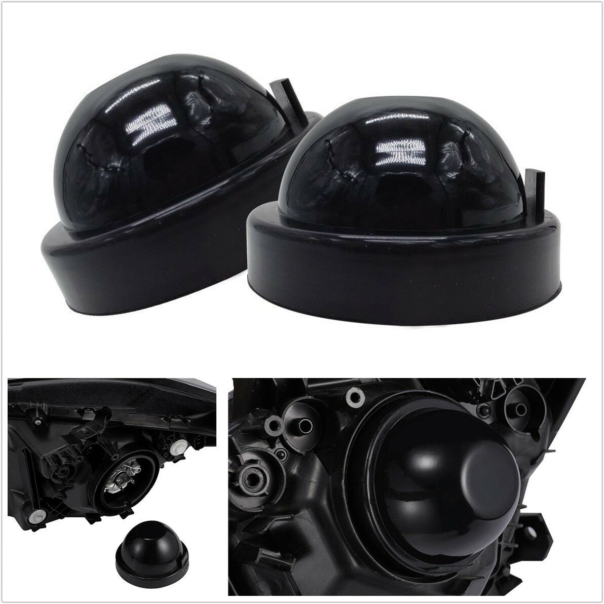 2Pcs 85mm Rubber Housing Seal Cap Dust Cover for Car LED HID Headlight Retrofit