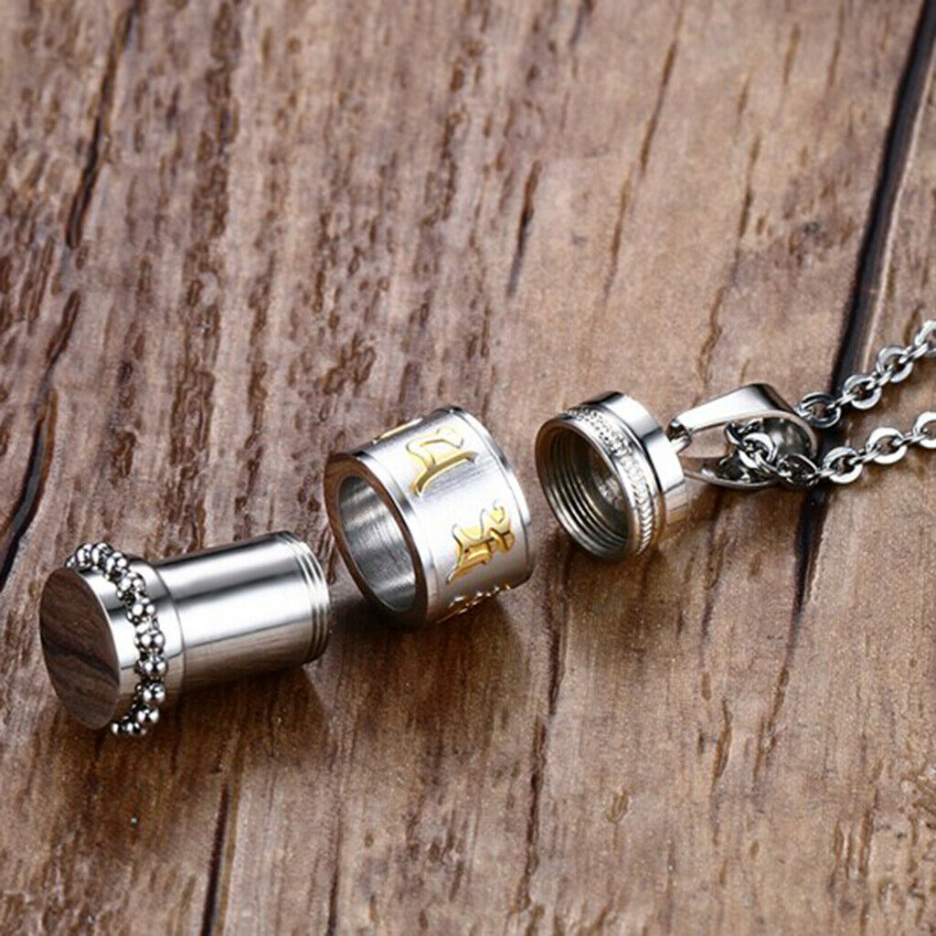 Buddhist Mantra Charms Memorial Urn Necklace Keepsake Cremation Necklace