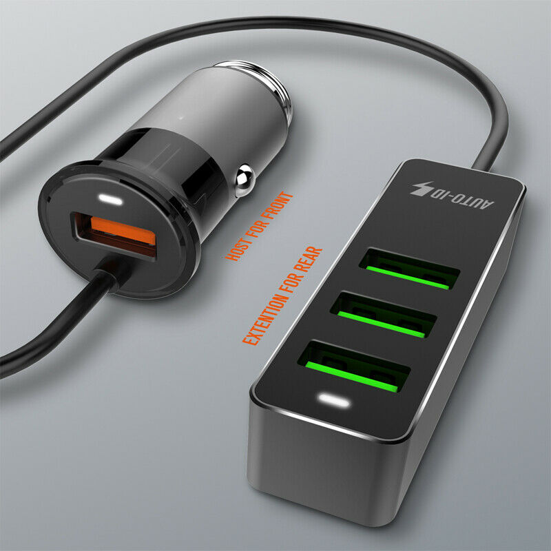 QC3.0 Fast Charge 7A 1 for 4 USB Multifunctional Front/Rear Seat Car Charger Kit