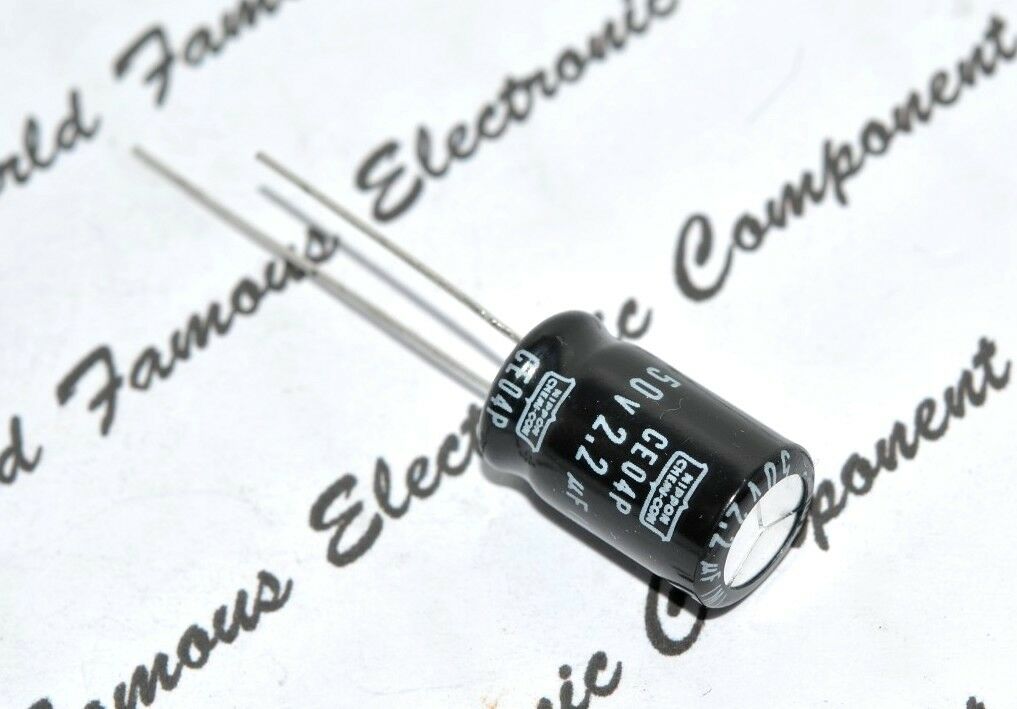 2pcs - NIPPON CE04 2.2uF (2,2µF) 50V Bipolar  Radial Electrolytic Capacitor - BP
