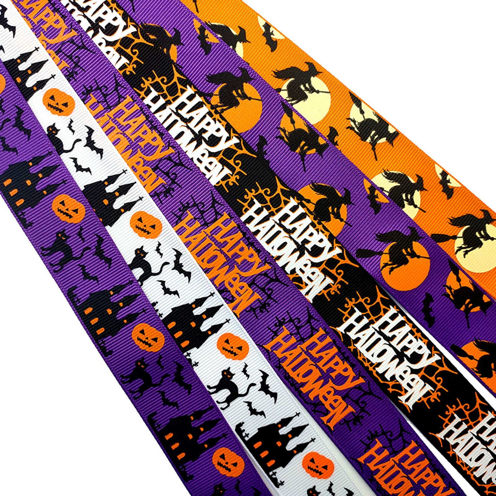 12yards Halloween Ribbon Ghost Grosgrain Ribbons Gift Wrapping Package Decor