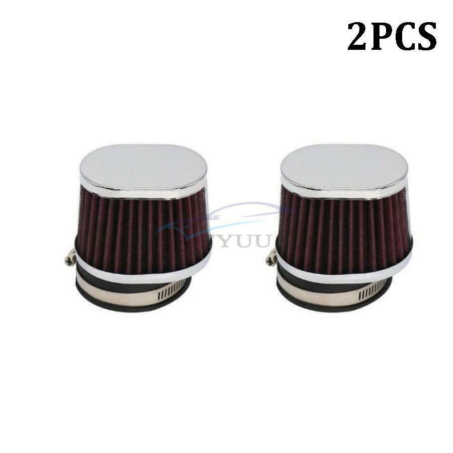 2PCS 55MM Off-road Motorcycle Truck Car Large Flow Air Filter Universal Red